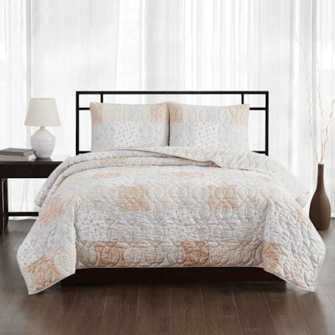 3-Piece Evelyn Multicolor Quilt Set, King, Polyester, sold by At Home