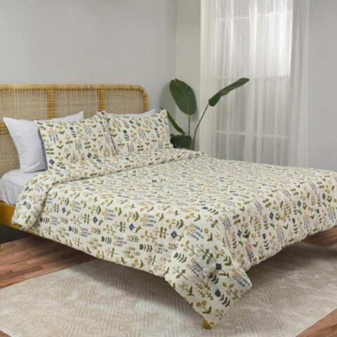3-Piece Floral Needlepoint Comforter Set, King, Cotton, sold by At Home