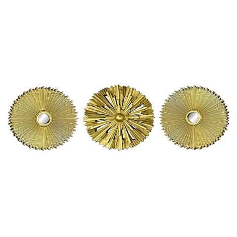 3-Piece Gold Wall Mirror Set, 10", Plastic, sold by At Home