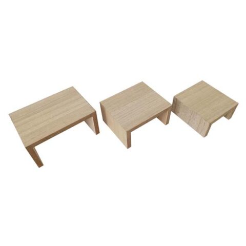 3-Piece Natural Wood Riser Set, Neutral, Wood, sold by At Home