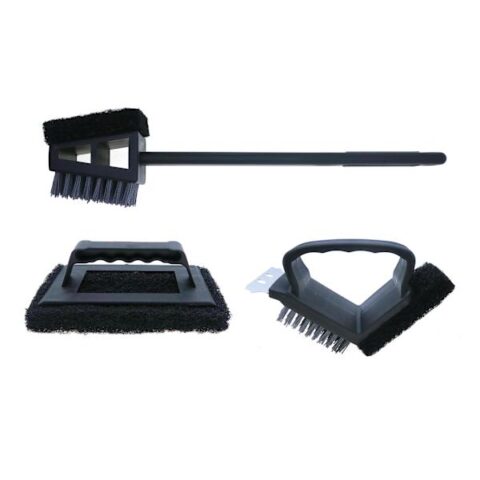 3-Piece Safe Scrub Grill Brush Set, Black, Nylon, sold by At Home