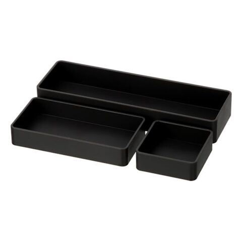 3-Piece Stackable Organization Set, Black Pearl, Plastic, sold by At Home