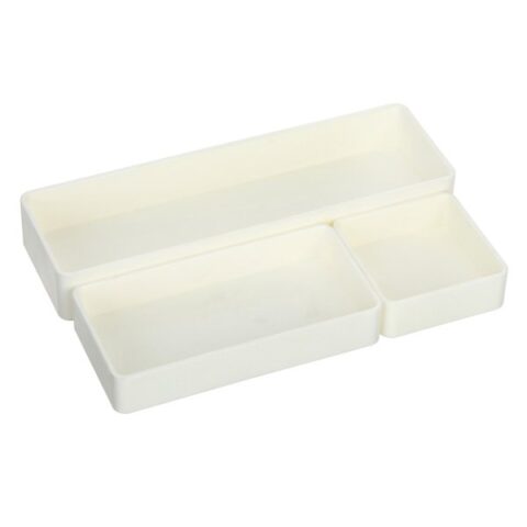 3-Piece Stackable Organization Set, White, Plastic, sold by At Home