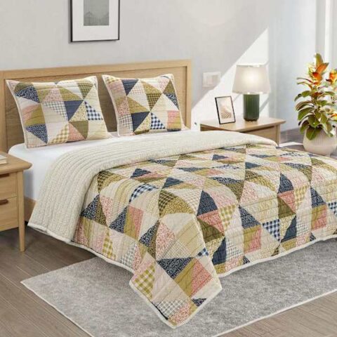 3-Piece Washed Patchwork Quilt Set, King, Cotton, sold by At Home
