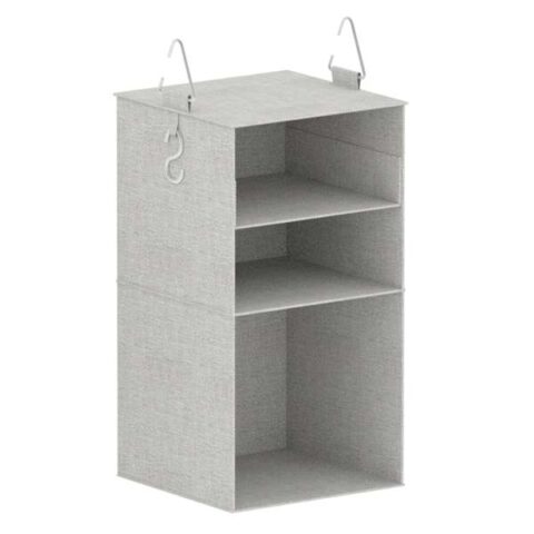 3-Shelf Adjustable Hanging Closet Organizer, Grey, Fabric, sold by At Home