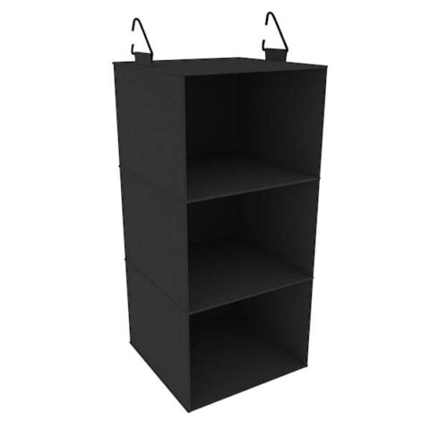 3-Shelf Hanging Closet Storage Organizer, Black, Fabric, sold by At Home
