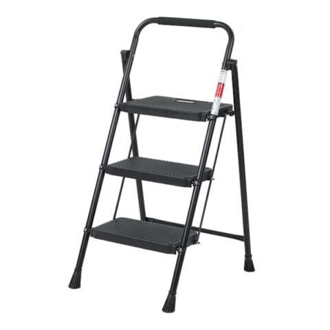 3-Step Stepstool, Black, Metal, sold by At Home