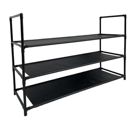 3-Tier Fabric Shoe Rack, Black, sold by At Home