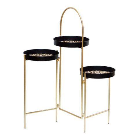 3-Tier Foldable Metal Plant Stand, Pink & Gold, sold by At Home