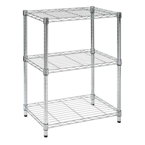 3-Tier Metal Shelving Unit, Chrome, Metallic, sold by At Home