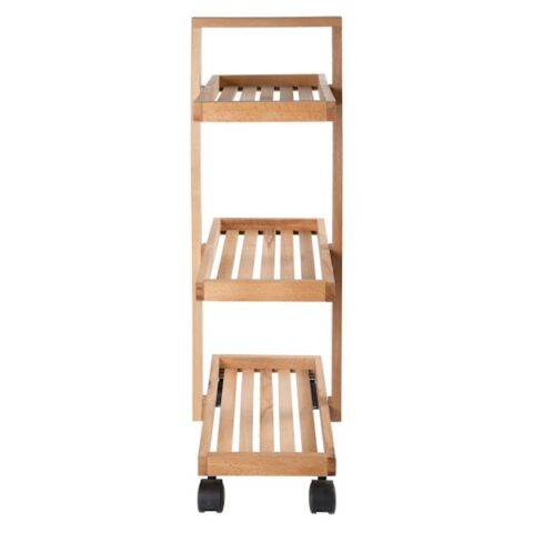 3-Tier Natural Wooden Rolling Storage Cart, sold by At Home