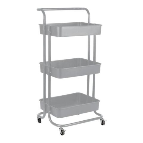 3-Tier Rolling Storage Cart, Light Grey, Metal, sold by At Home