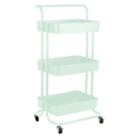 3-Tier Rolling Storage Cart, Mint, Green, Plastic, sold by At Home