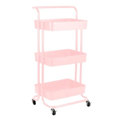 3-Tier Rolling Storage Cart, Pink, Plastic, sold by At Home