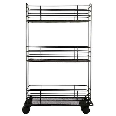 3-Tier Slim Metal Mesh Rolling Storage Cart, Black, sold by At Home