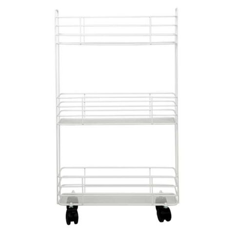 3-Tier Slim Metal Mesh Rolling Storage Cart, White, sold by At Home