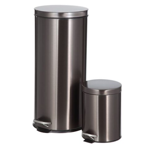 30L Black Stainless Steel Trash Can With Bonus 5L Bin, sold by At Home