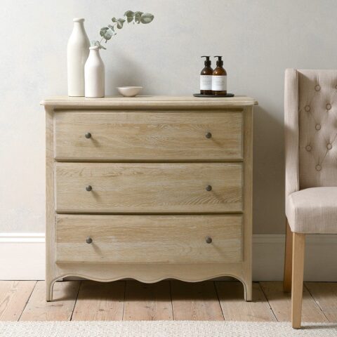 3 Drawer Chest – Camille Limewash Oak – The Cotswold Company