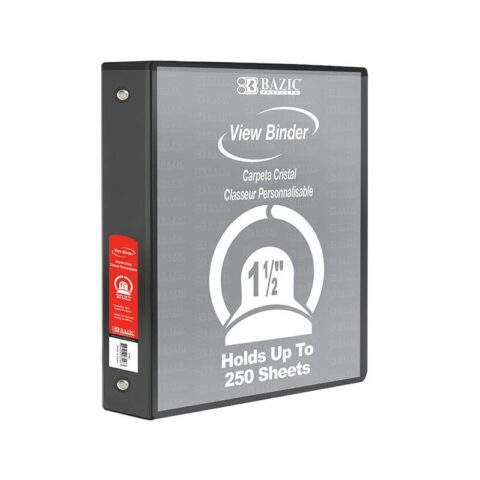 1.5″ 3 Ring View Binders – Black 2 Pockets