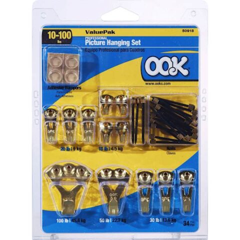 34-Pieces Professional Picture Hanging Set, Metallic, sold by At Home