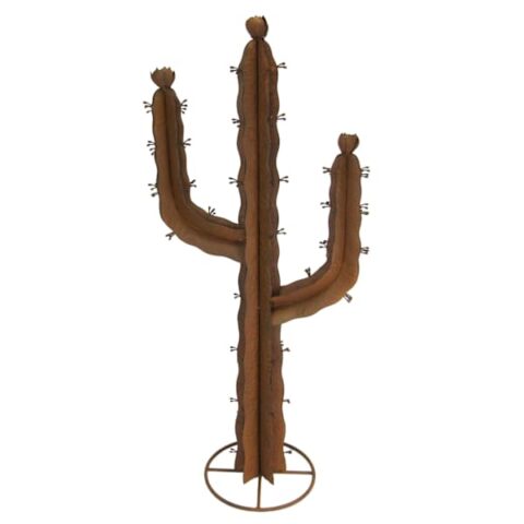 35 In Metal Saguaro Cactus Statue, Brown, sold by At Home