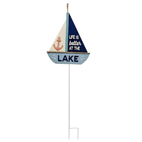 36In Metal Sailboat Stake, Blue, sold by At Home