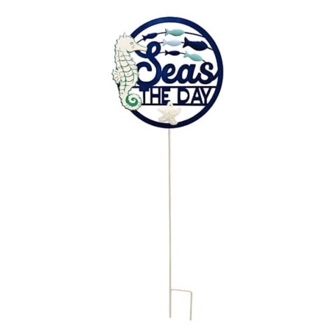 36In Seas The Day Stake, Blue, Metal, sold by At Home