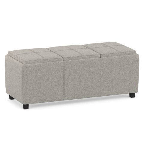 Avalon 3 Trays Ottoman in Linen