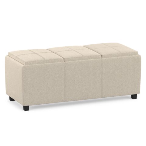 Avalon 3 Trays Ottoman in Linen