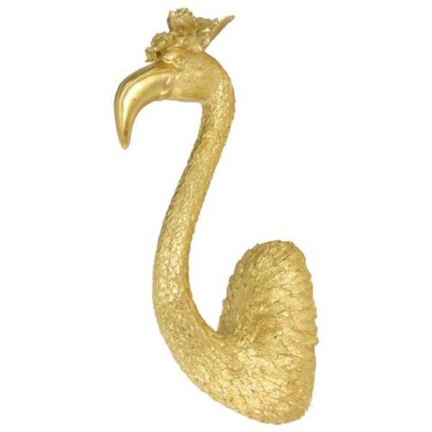 3D Flamingo Wall Decor, Black, Resin