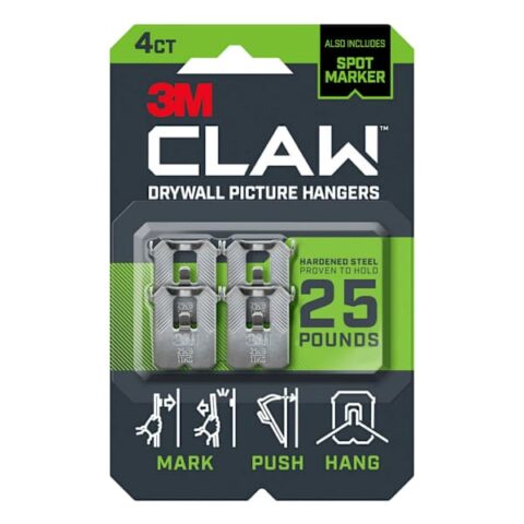 3M Claw Drywall Picture Hanger, 25Lb, Silver, sold by At Home