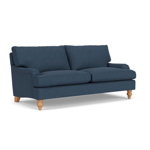 3 Seater Sofa – Indigo – House Linen Mix – Morris – The Cotswold Company