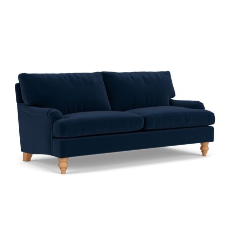 3 Seater Sofa – Deep Blue – Matt Velvet – Morris – The Cotswold Company