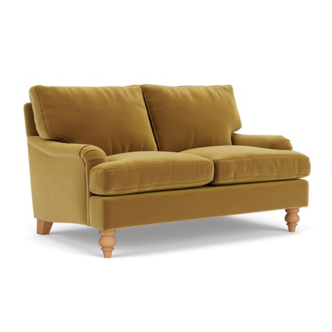 2 Seater Sofa – Mustard – Matt Velvet – Morris – The Cotswold Company