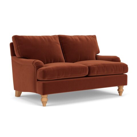 2 Seater Sofa – Brick – Matt Velvet – Morris – The Cotswold Company