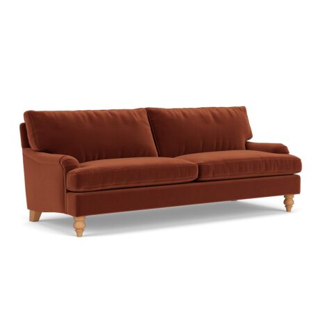 4 Seater Sofa – Brick – Matt Velvet – Morris – The Cotswold Company