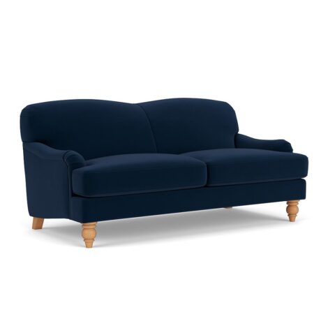 3 Seater Sofa – Deep Blue – Matt Velvet – Ashbee – The Cotswold Company