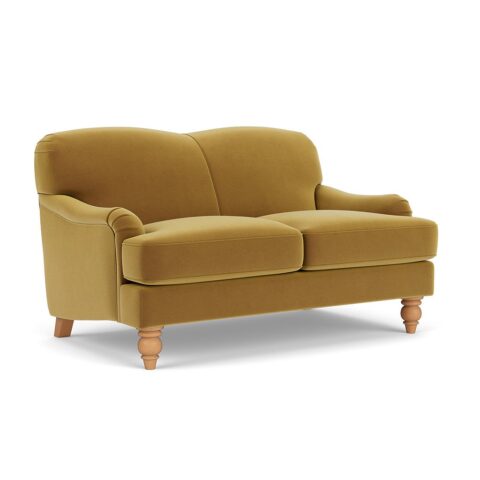 2 Seater Sofa – Mustard – Matt Velvet – Ashbee – The Cotswold Company