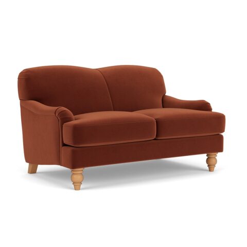 2 Seater Sofa – Brick – Matt Velvet – Ashbee – The Cotswold Company