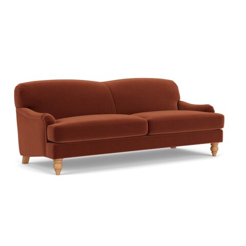 4 Seater Sofa – Brick – Matt Velvet – Ashbee – The Cotswold Company