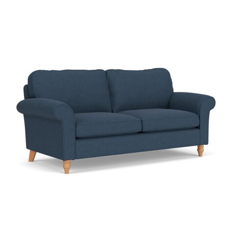 3 Seater Sofa – Indigo – House Linen Mix – Hurley – The Cotswold Company