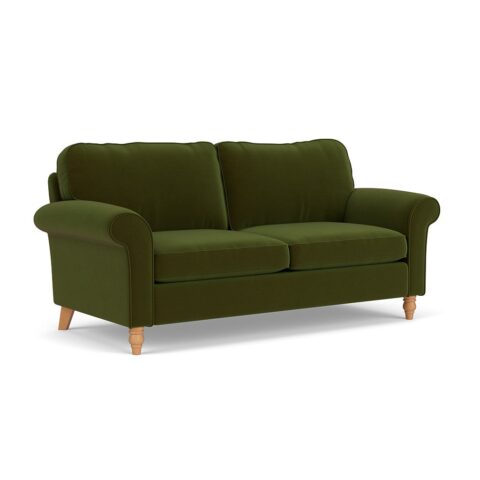 3 Seater Sofa – Forest Green – Matt Velvet – Hurley – The Cotswold Company