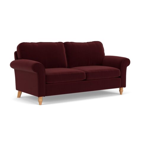3 Seater Sofa – Dark Rosehip – Matt Velvet – Hurley – The Cotswold Company