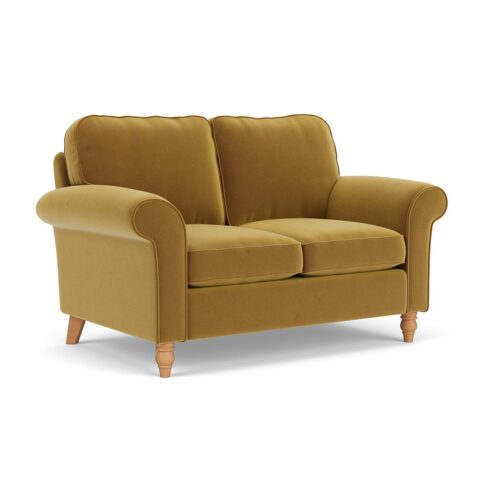 2 Seater Sofa – Mustard – Matt Velvet – Hurley – The Cotswold Company