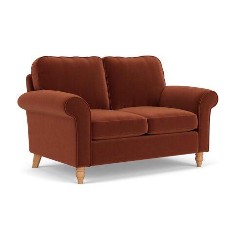 2 Seater Sofa – Brick – Matt Velvet – Hurley – The Cotswold Company