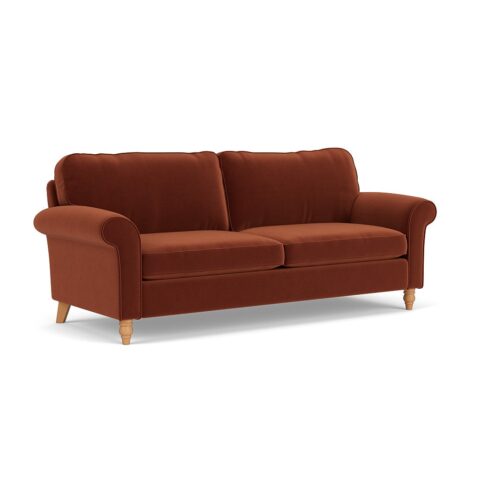 4 Seater Sofa – Brick – Matt Velvet – Hurley – The Cotswold Company
