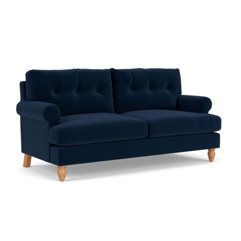 3 Seater Sofa – Deep Blue – Matt Velvet – Talbot – The Cotswold Company