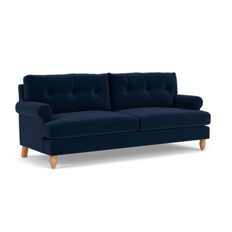 4 Seater Sofa – Deep Blue – Matt Velvet – Talbot – The Cotswold Company