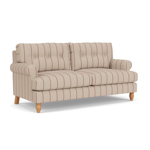 3 Seater Sofa – Raspberry – Compton Stripe – Talbot – The Cotswold Company