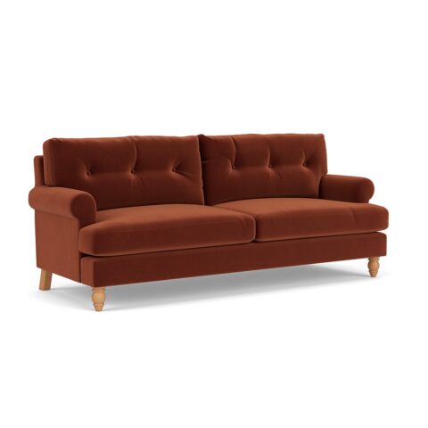 4 Seater Sofa – Brick – Matt Velvet – Talbot – The Cotswold Company